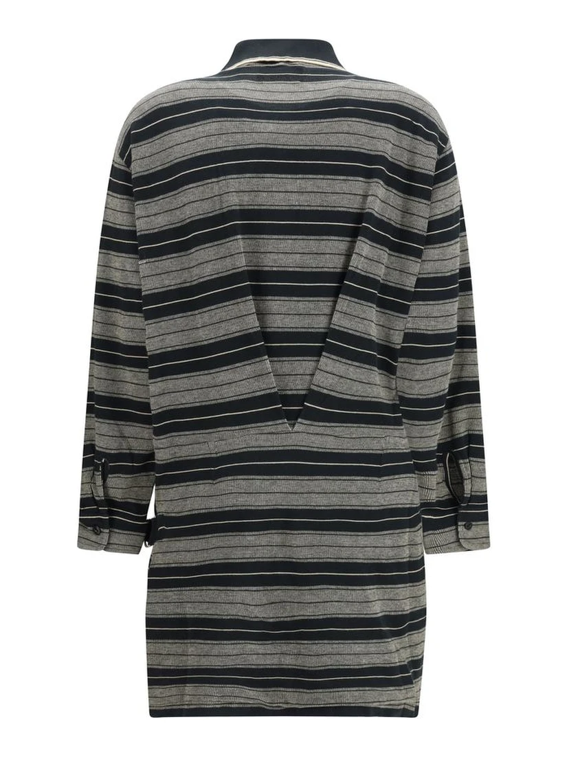 Gray Cotton Casual Dress