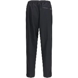 Black Polyester Casual Pants
