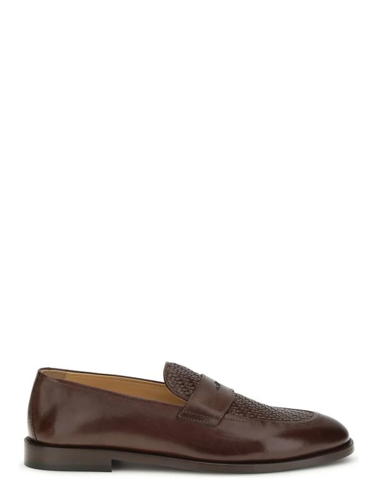 Brown Calf Leather Bos Taurus Slip-On Loafers