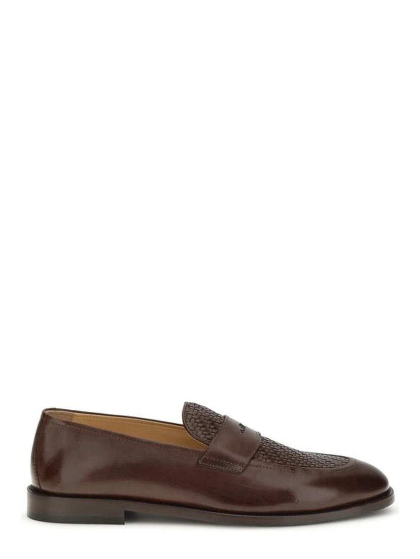 Brown Calf Leather Bos Taurus Slip-On Loafers