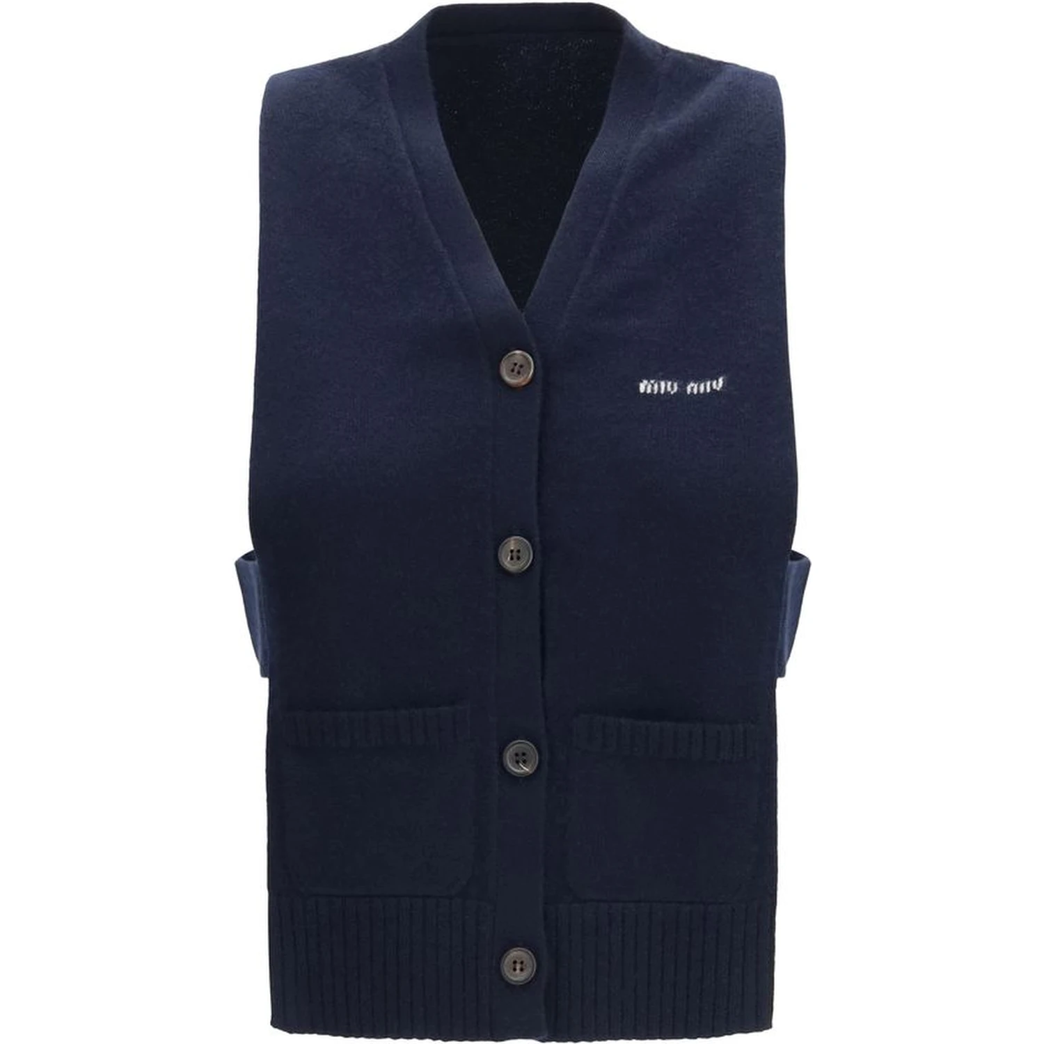 Blue Cashmere Sleeveles Sweater