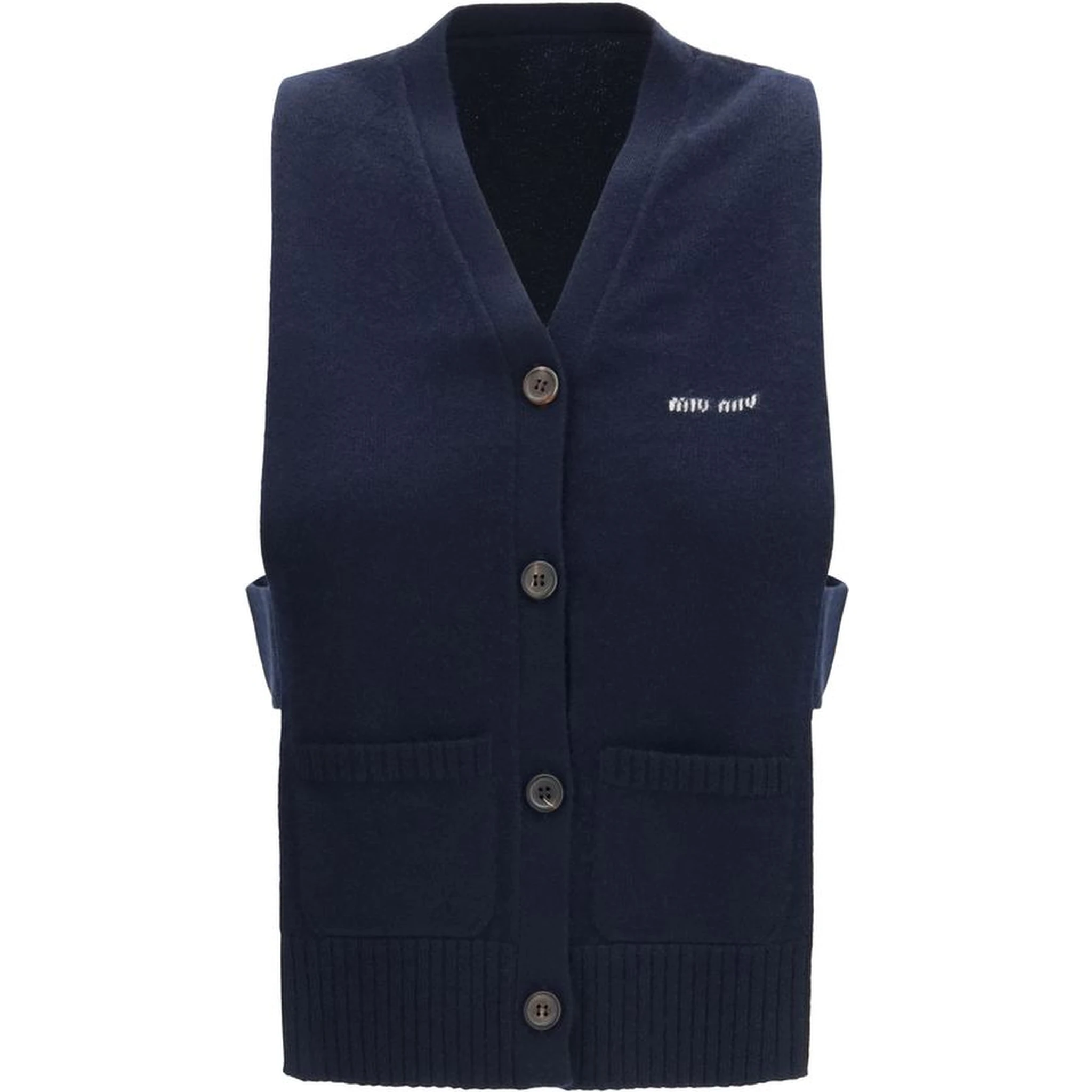 Blue Cashmere Sleeveles Sweater