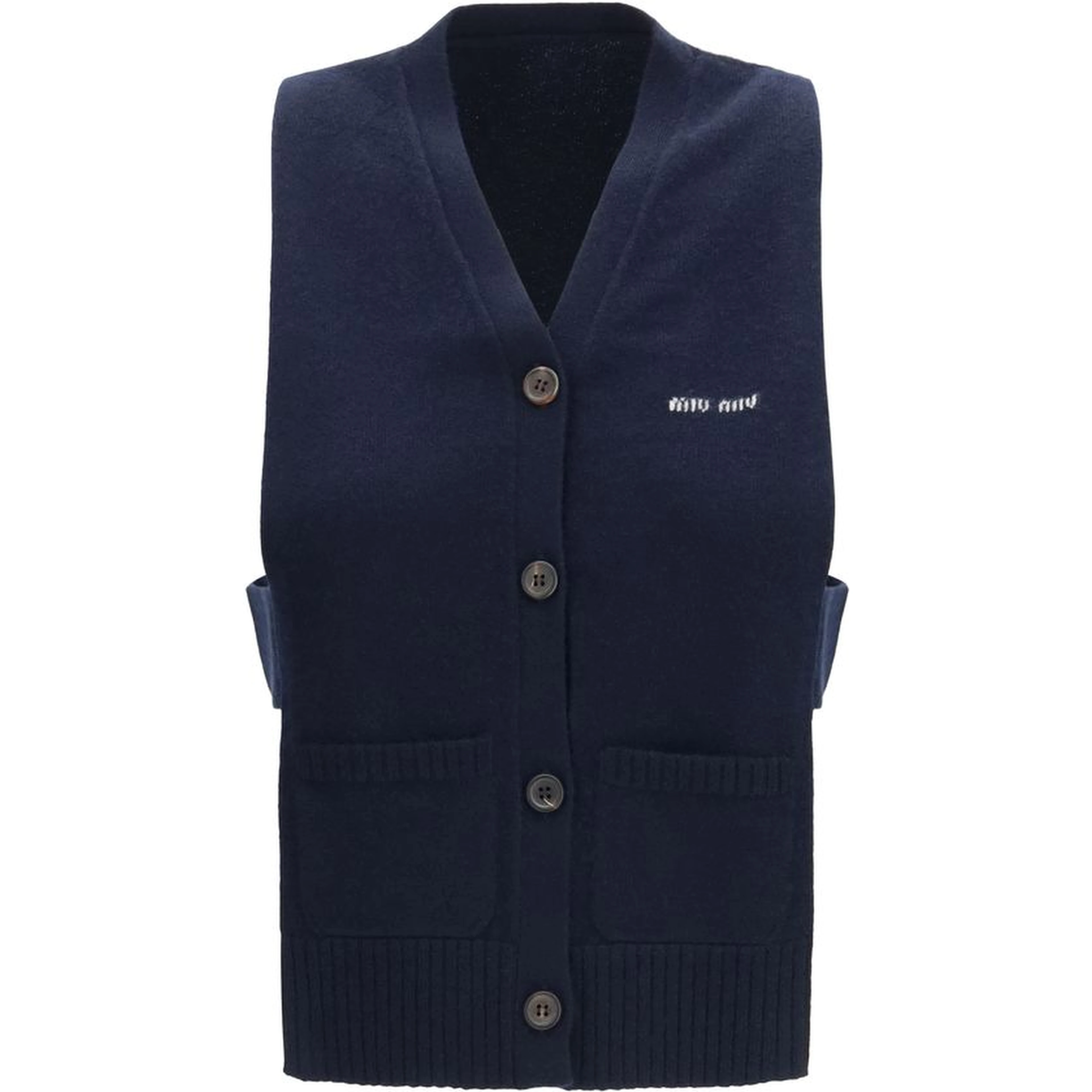 Blue Cashmere Sleeveles Sweater