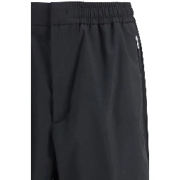 Black Polyester Casual Pants