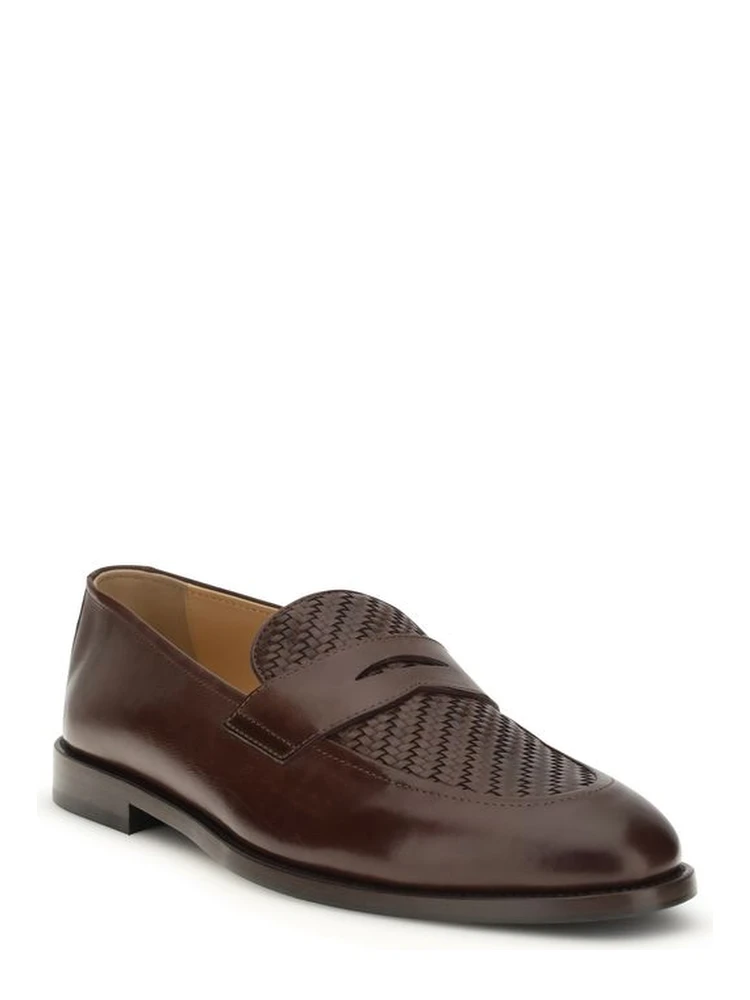 Brown Calf Leather Bos Taurus Slip-On Loafers alternative