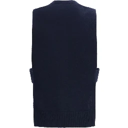 Blue Cashmere Sleeveles Sweater