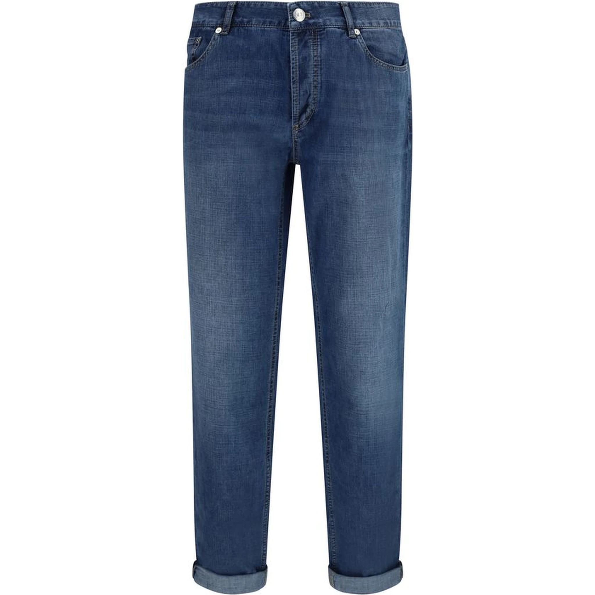 Blue Cotton Relaxed Fit Jeans