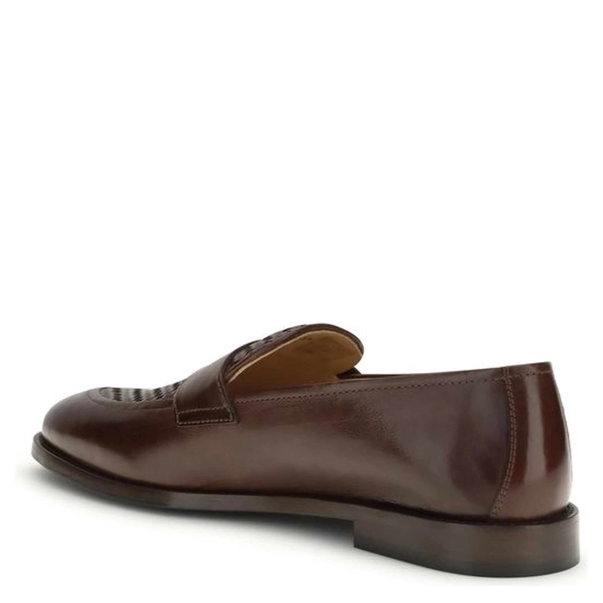 Brown Calf Leather Bos Taurus Slip-On Loafers
