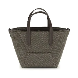 Bicolor Fabric Shoulder Bag