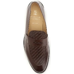 Brown Calf Leather Bos Taurus Slip-On Loafers
