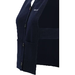 Blue Cashmere Sleeveles Sweater