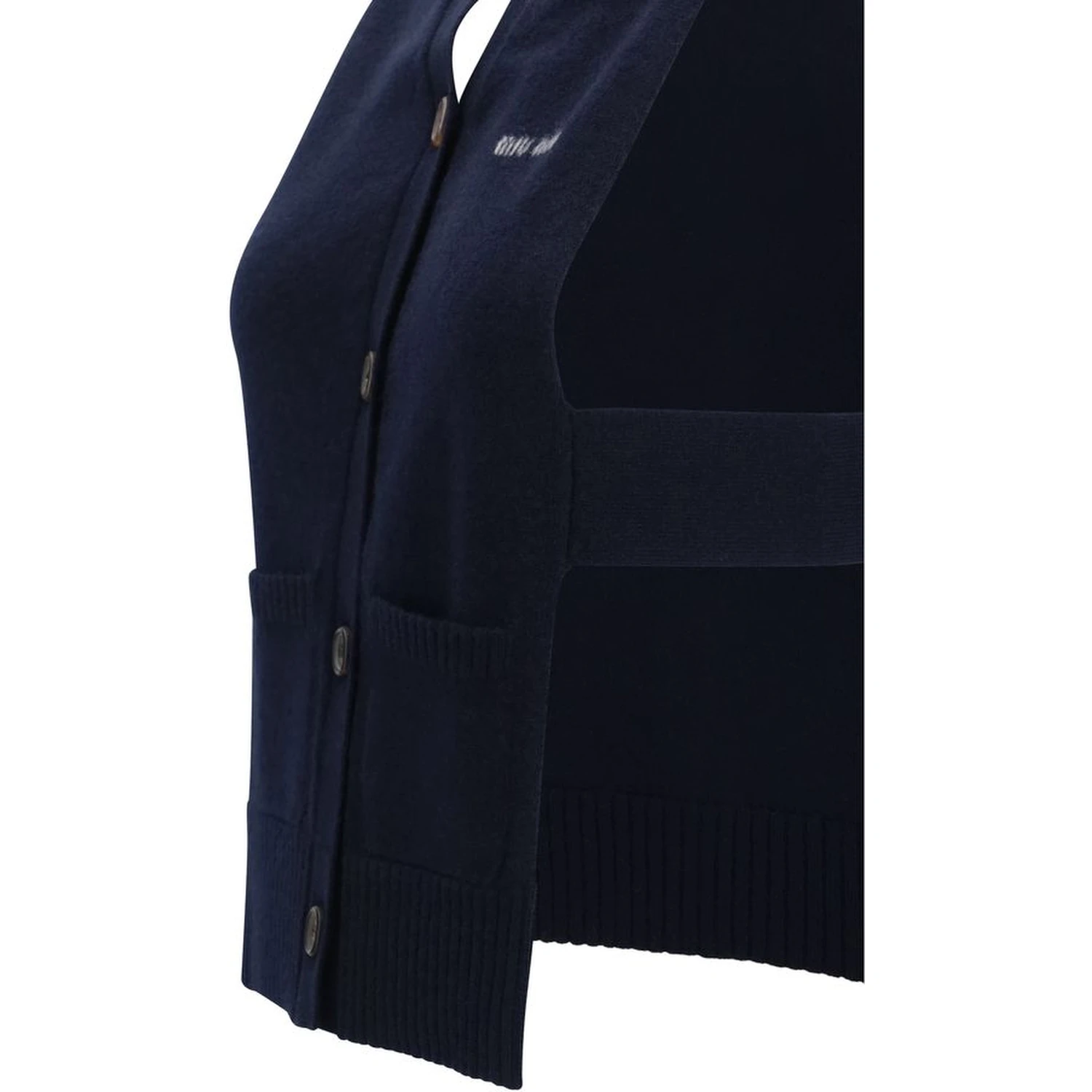 Blue Cashmere Sleeveles Sweater