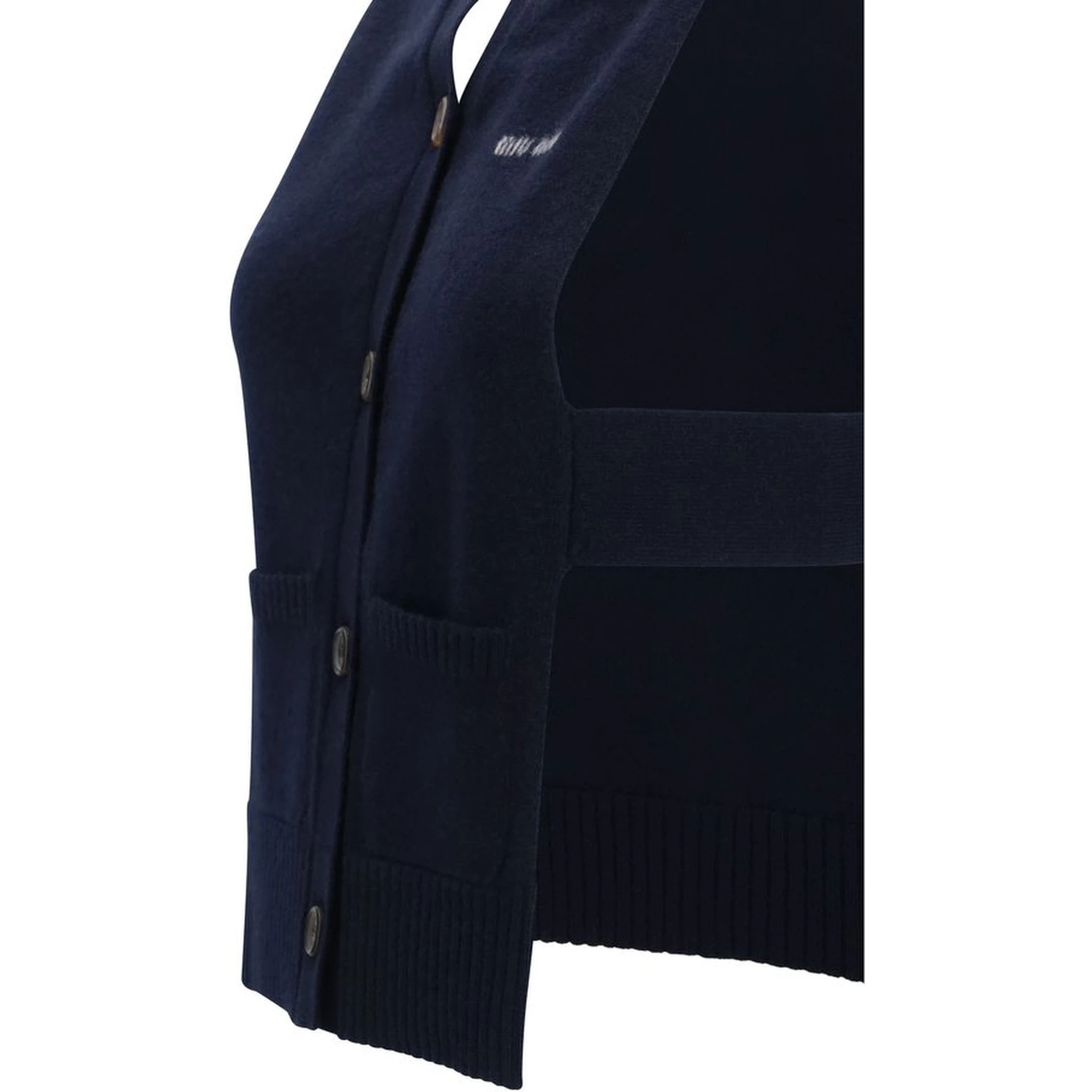 Blue Cashmere Sleeveles Sweater