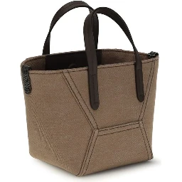 Beige Fabric Shoulder Bag
