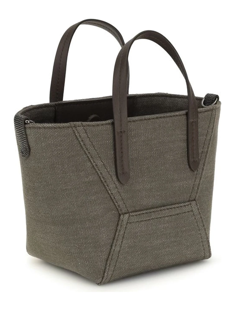 Bicolor Fabric Shoulder Bag alternative