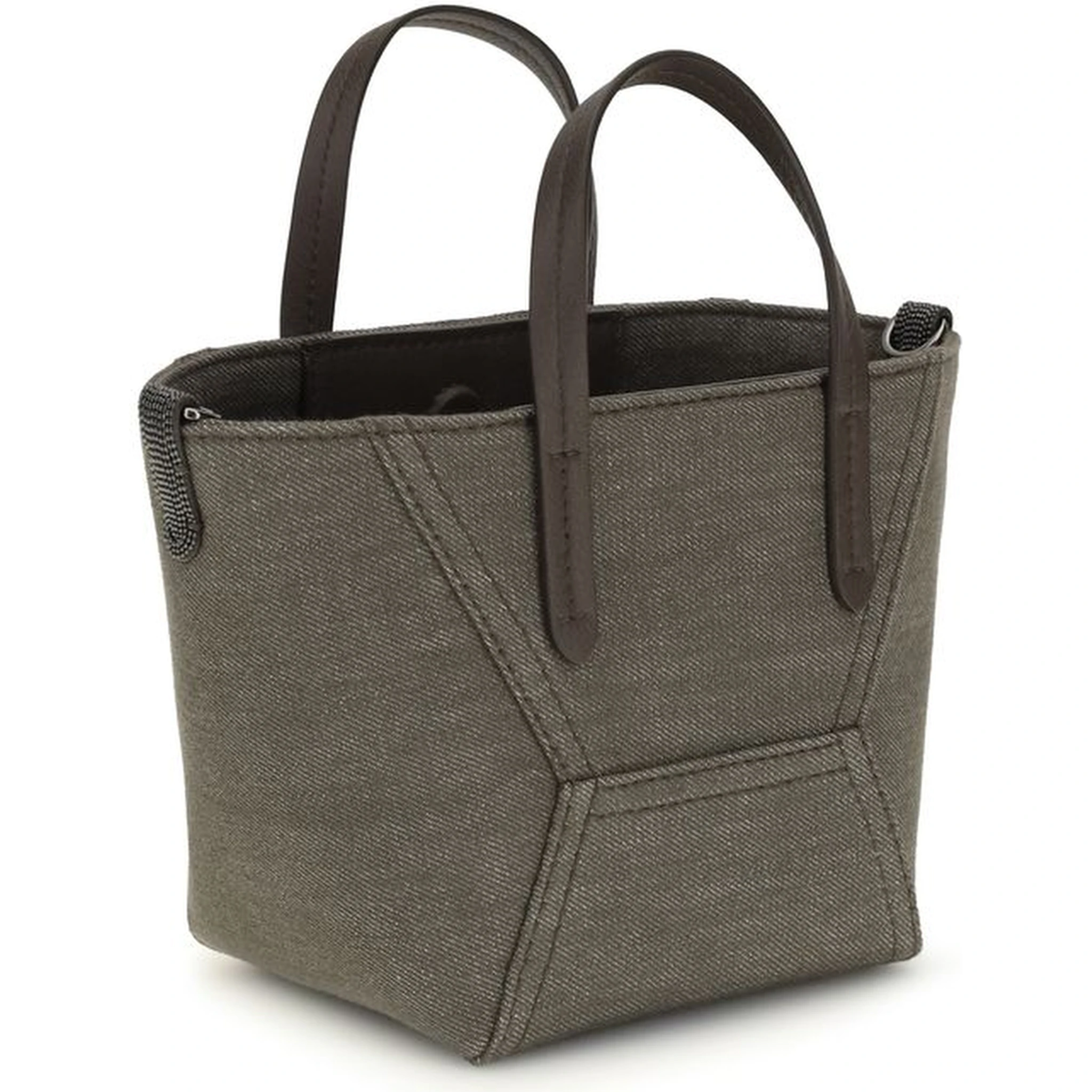 Bicolor Fabric Shoulder Bag