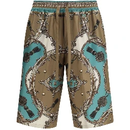 Multicolor Silk Cargo Shorts