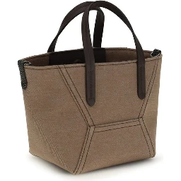 Beige Fabric Shoulder Bag