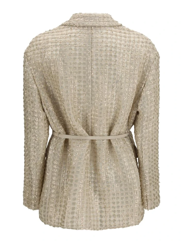 Beige Silk Jackets And Coat alternative