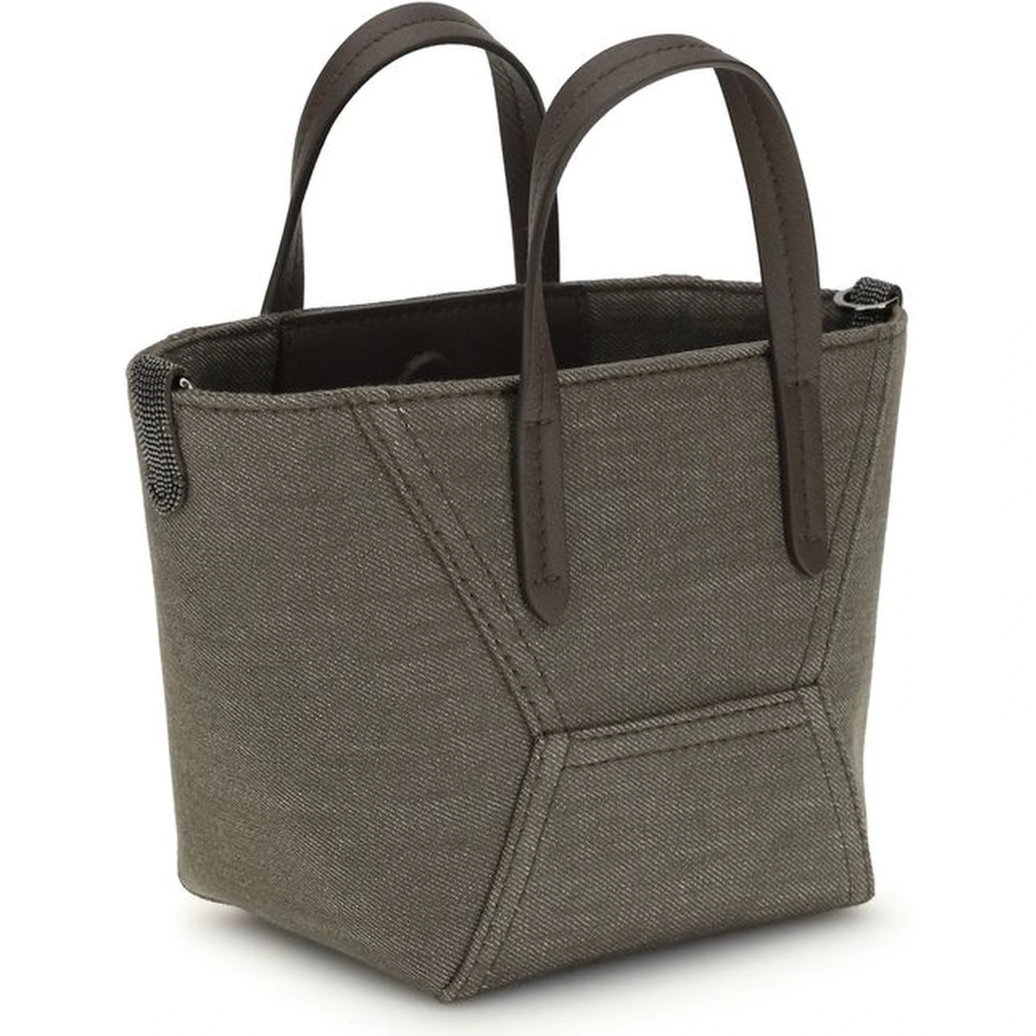 Bicolor Fabric Shoulder Bag