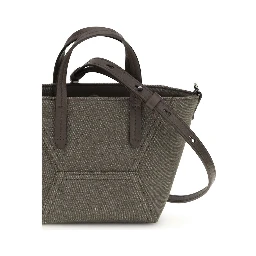 Bicolor Fabric Shoulder Bag