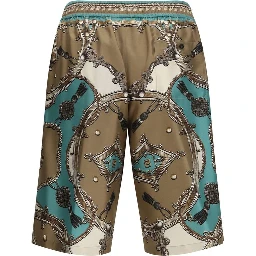 Multicolor Silk Cargo Shorts