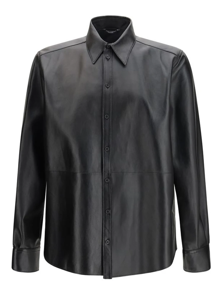 Black Leather Dress Shirt