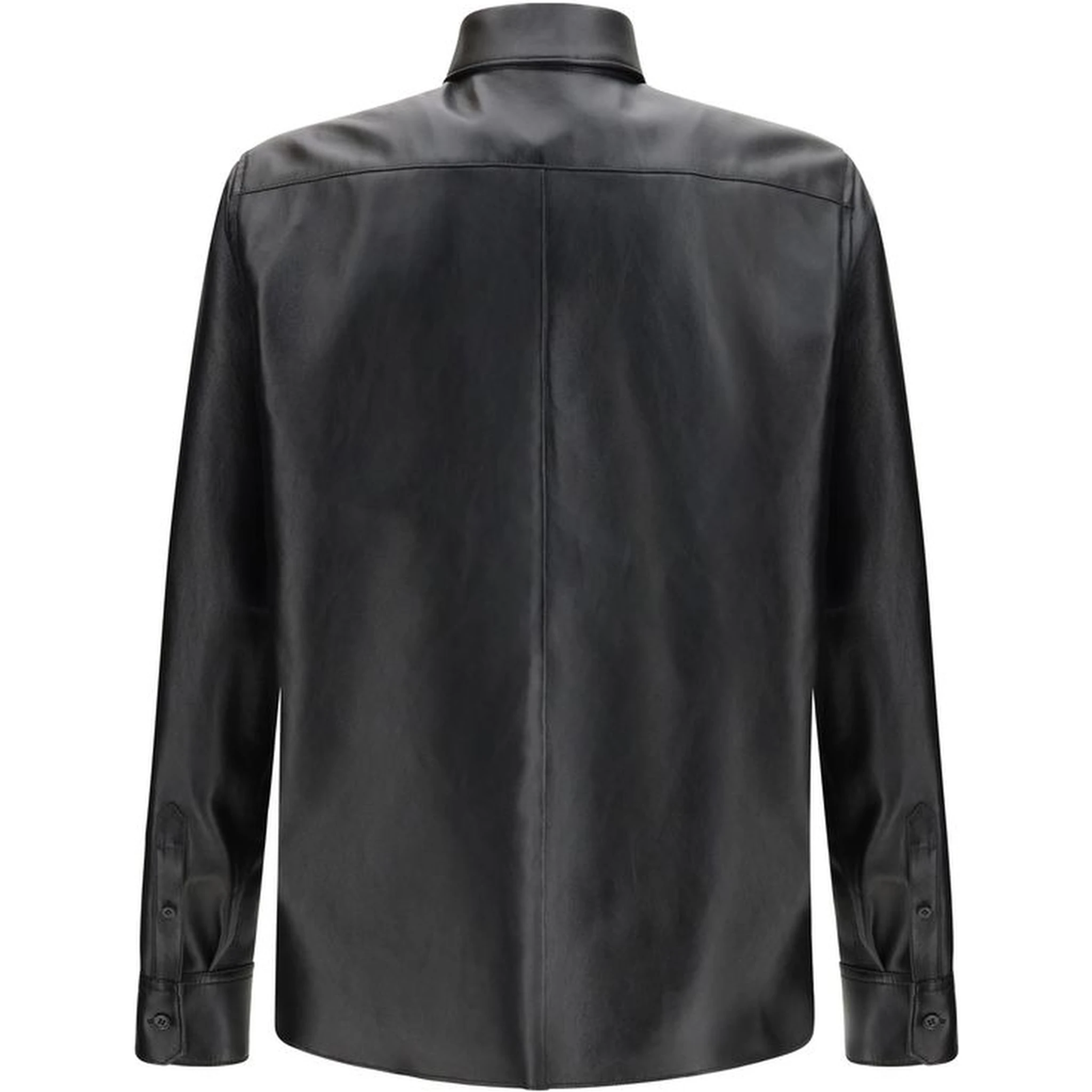 Black Leather Dress Shirt