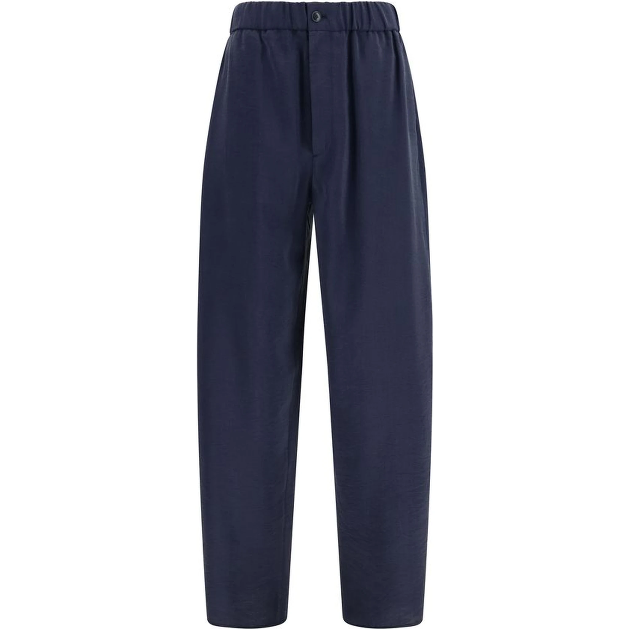 Blue Silk Casual Pants