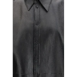 Black Leather Dress Shirt
