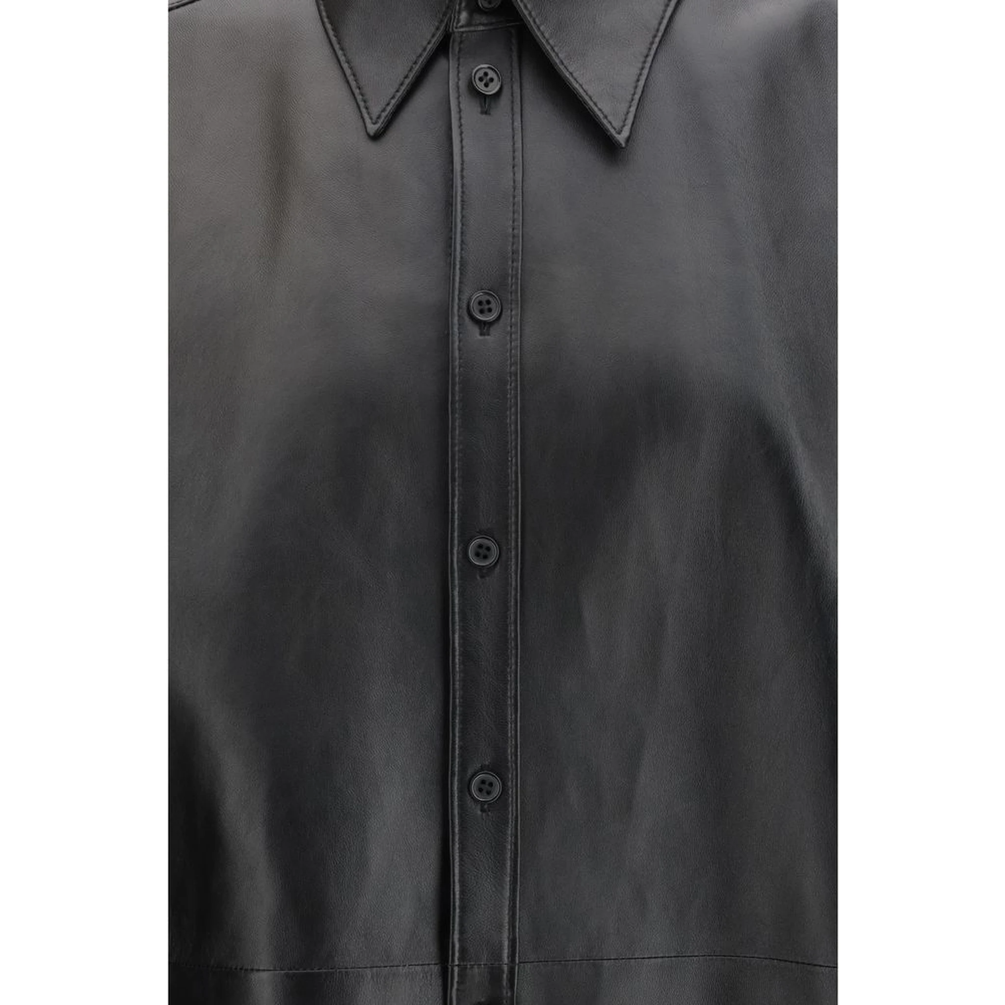 Black Leather Dress Shirt