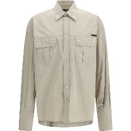 Beige Cotton Dress Shirt