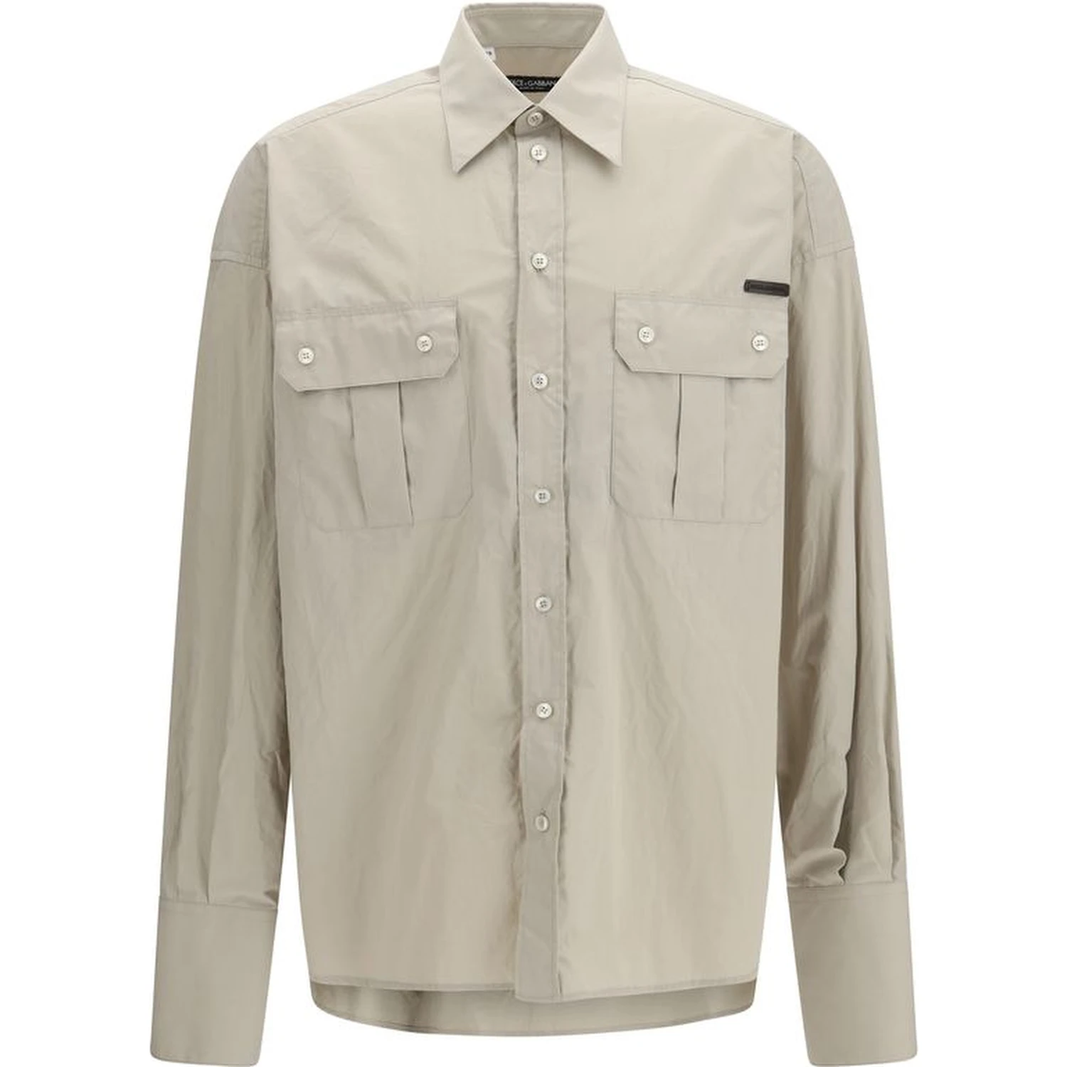 Beige Cotton Dress Shirt