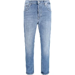 Blue Cotton Slim Fit Jeans