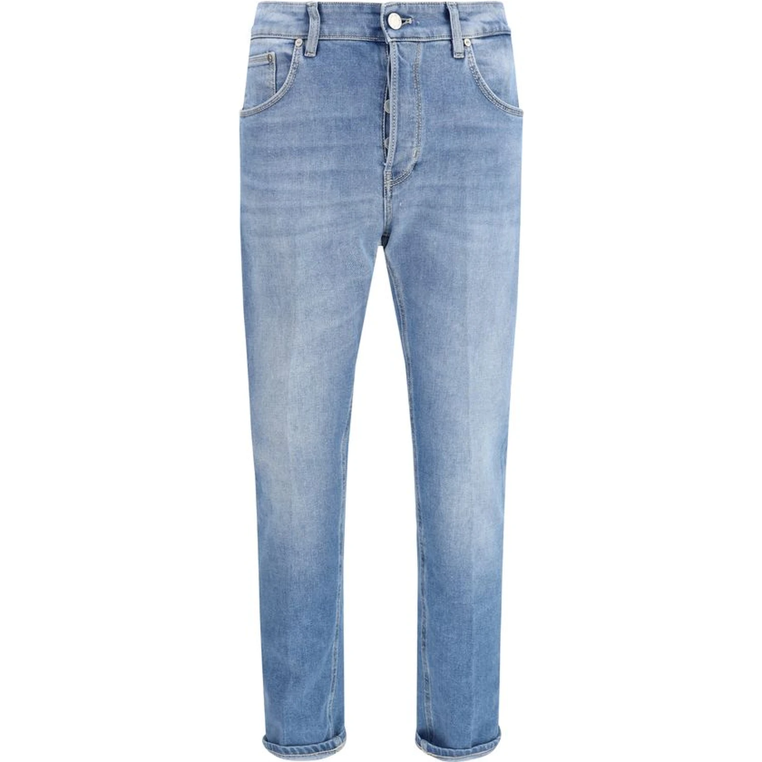 Blue Cotton Slim Fit Jeans