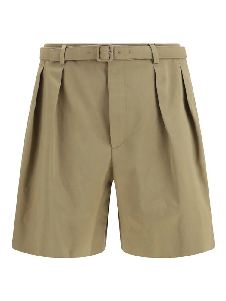 Beige Cotton Bermuda Shorts
