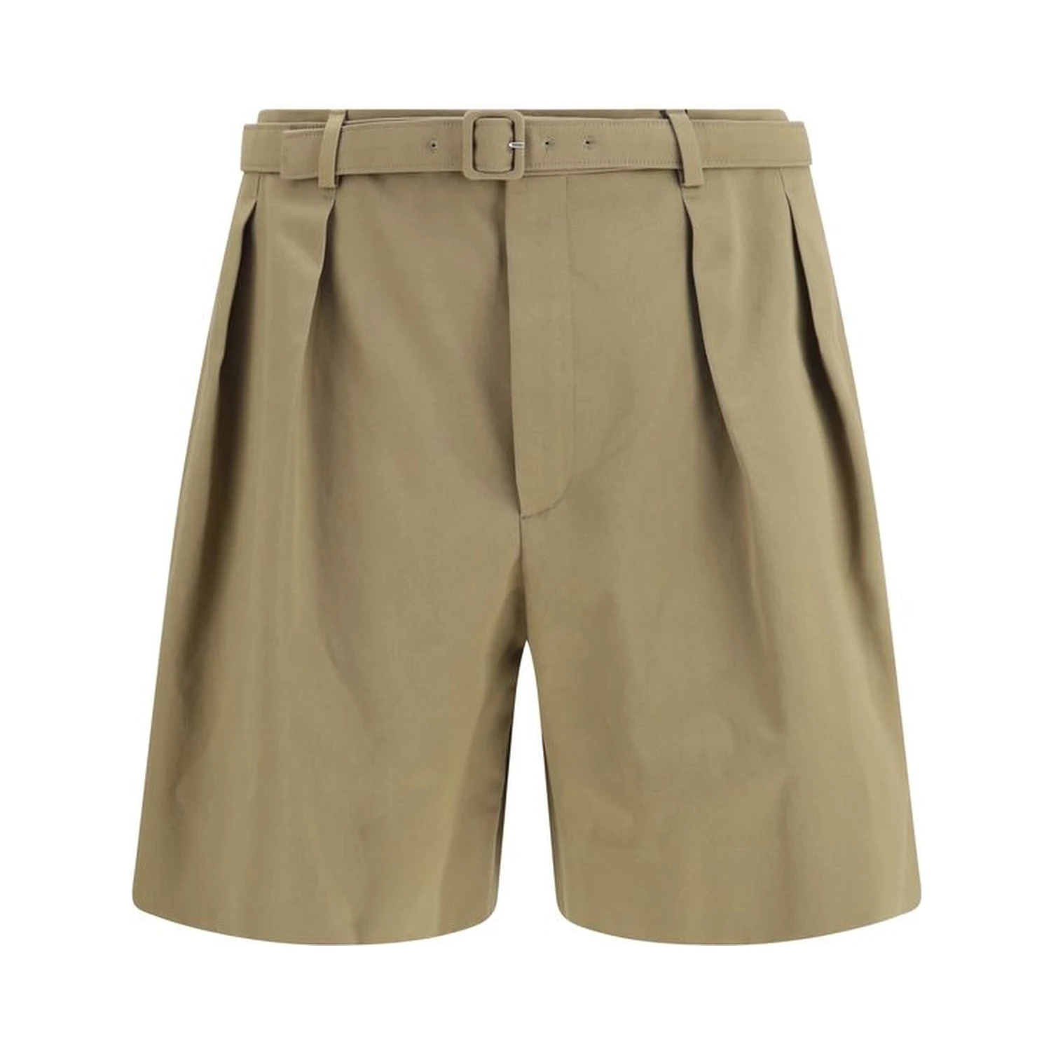 Beige Cotton Bermuda Shorts