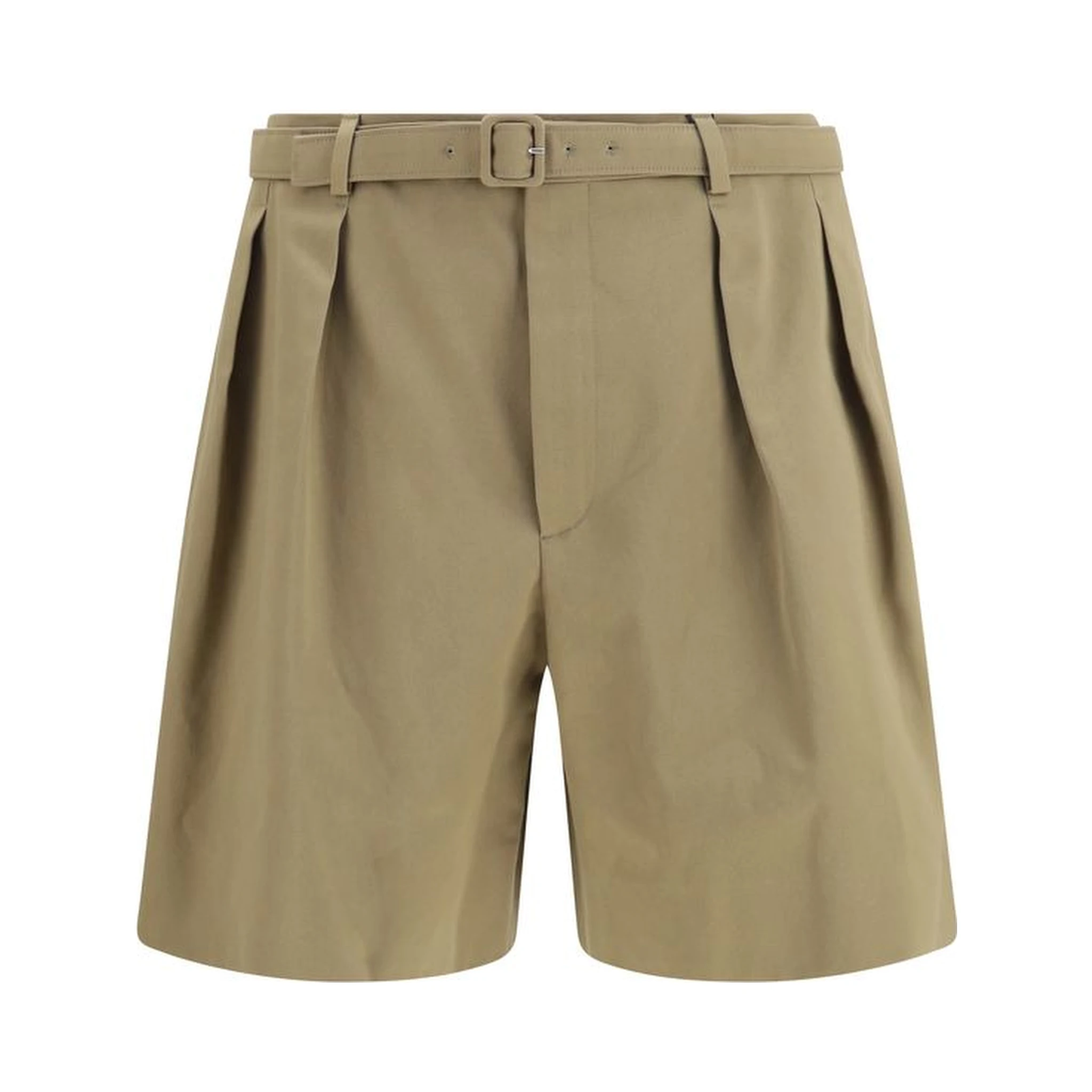 Beige Cotton Bermuda Shorts