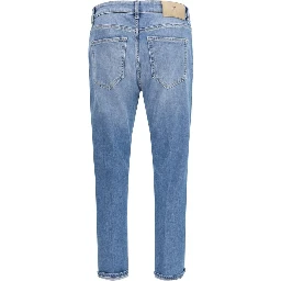 Blue Cotton Slim Fit Jeans