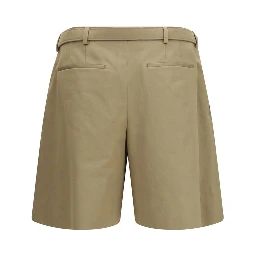 Beige Cotton Bermuda Shorts