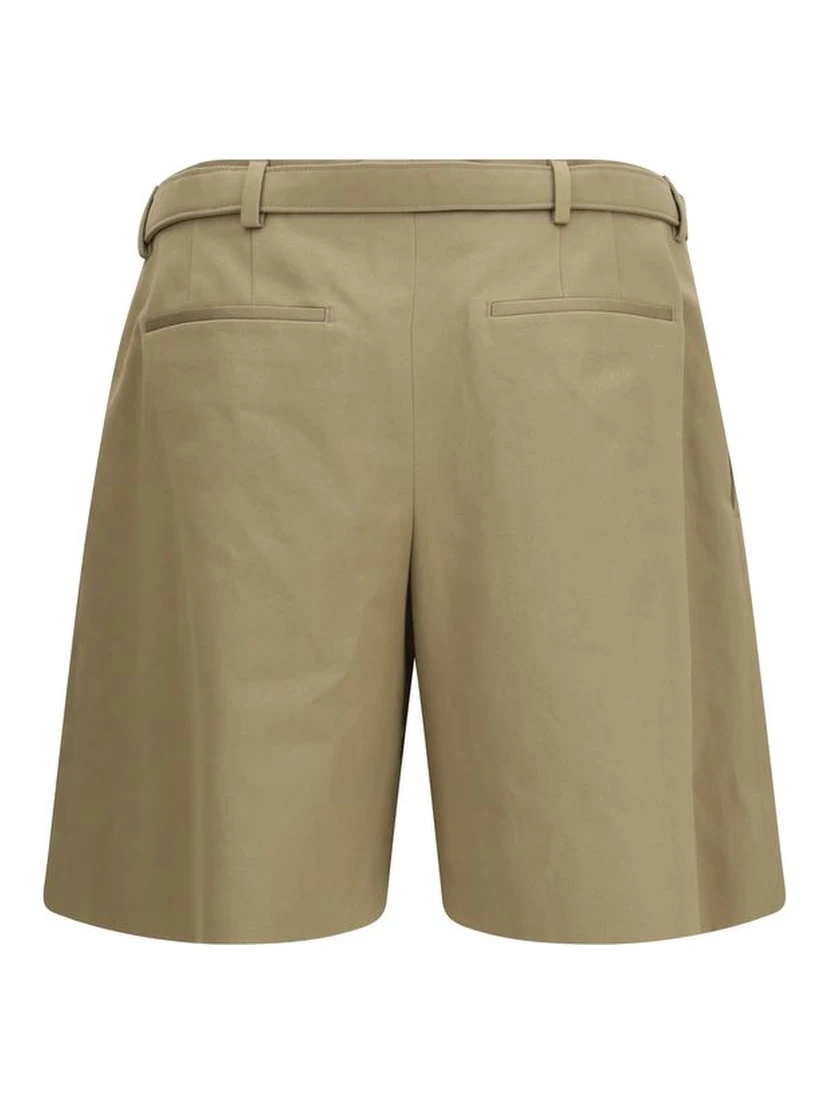 Beige Cotton Bermuda Shorts