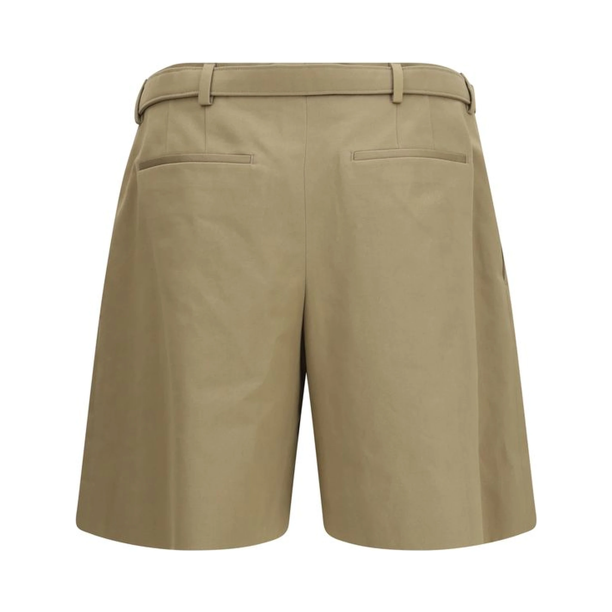 Beige Cotton Bermuda Shorts