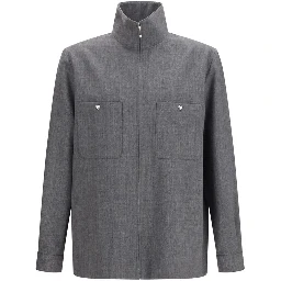 Gray Polyester Coat