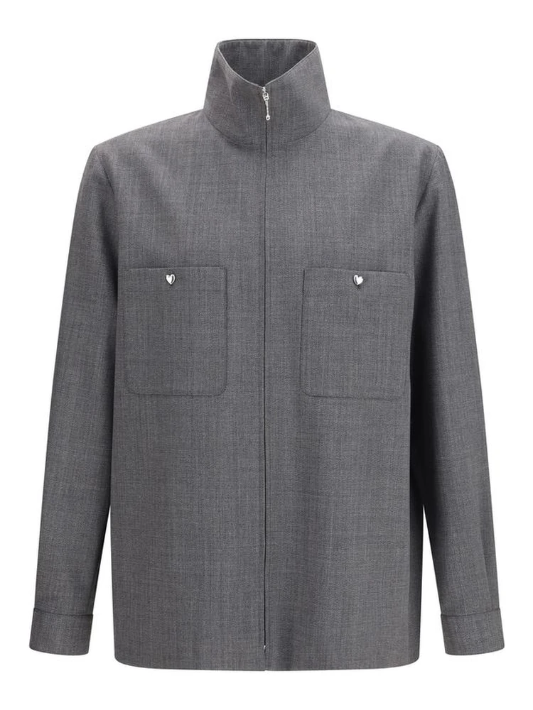 Gray Polyester Coat