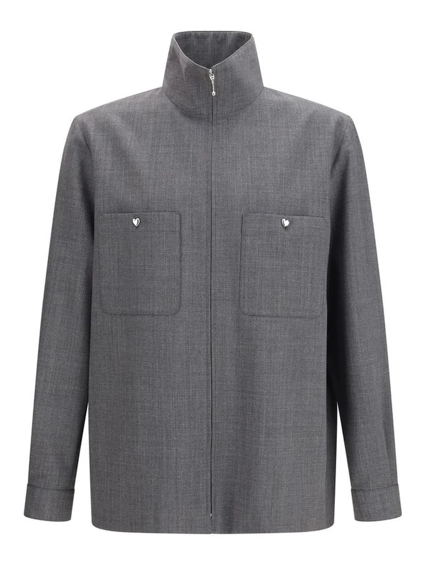 Gray Polyester Coat