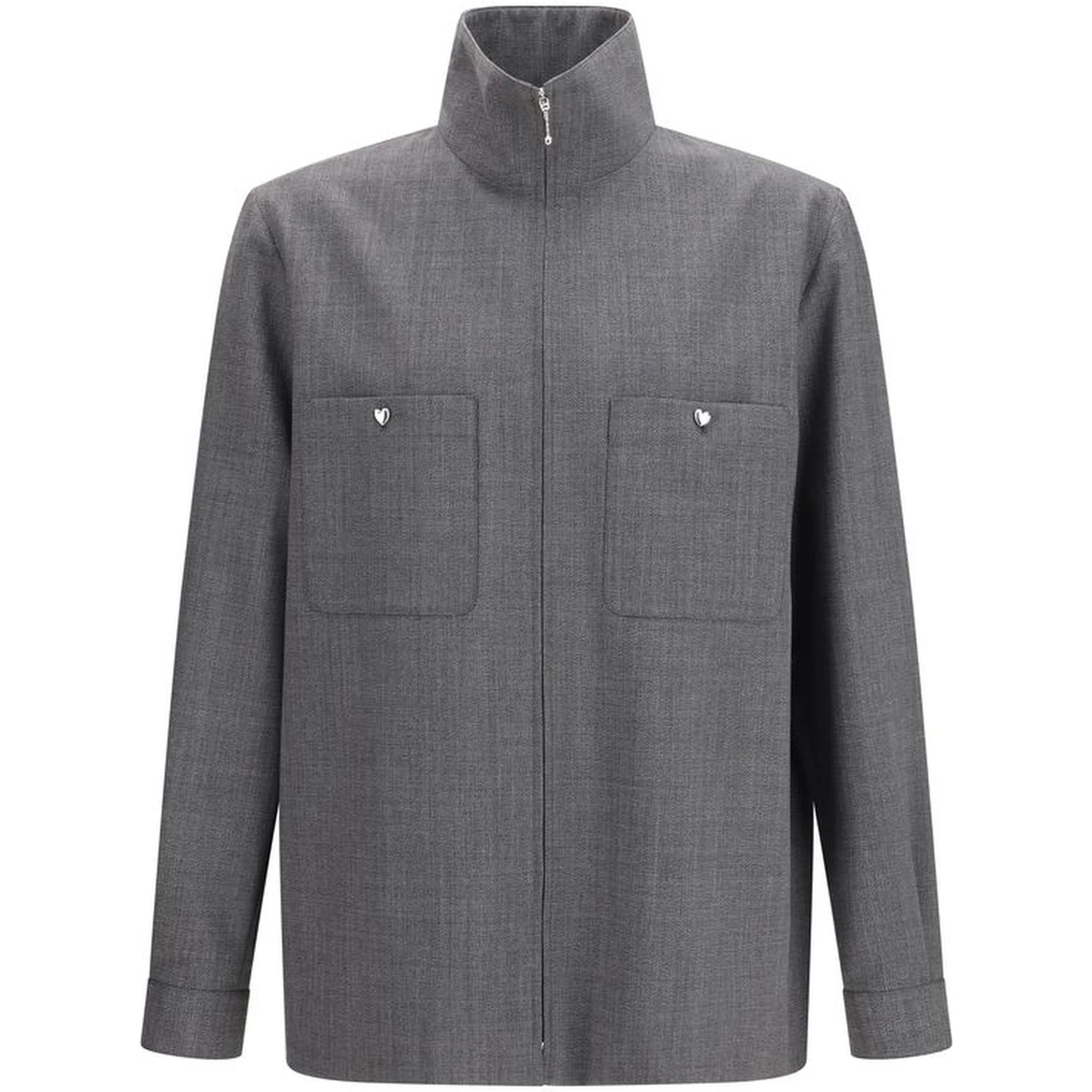 Gray Polyester Coat