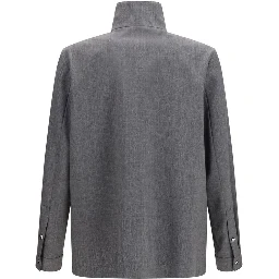 Gray Polyester Coat