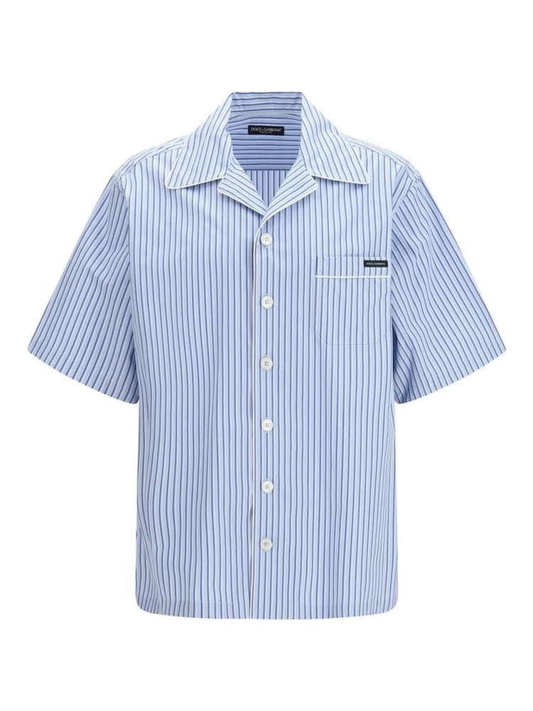 Blue Cotton Shortsleeve Shirt