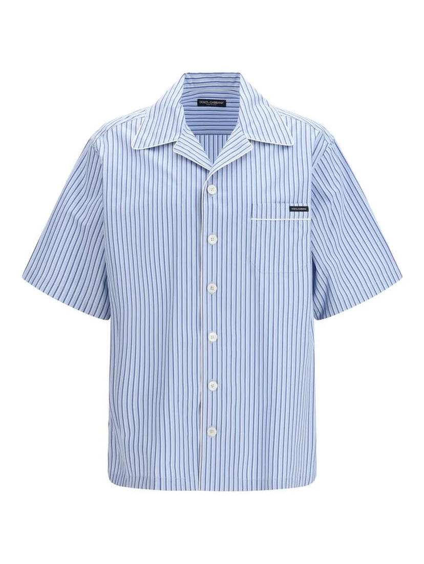 Blue Cotton Shortsleeve Shirt