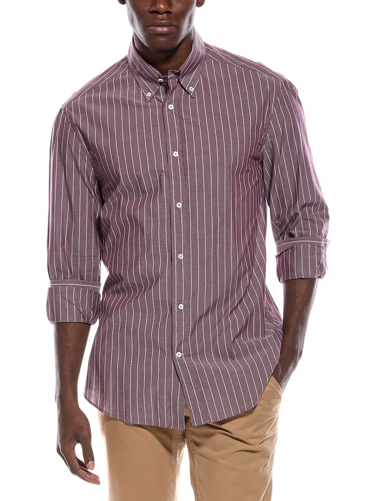 Bicolor Cotton Pattern Shirt